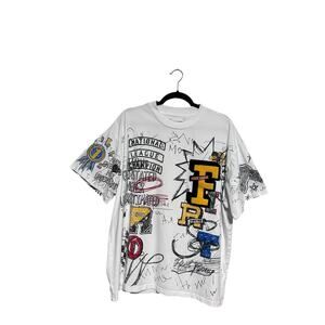 First Row Graffiti T-Shirt Street Style Doodle Graphic Tee 1st Place Trophy Art
